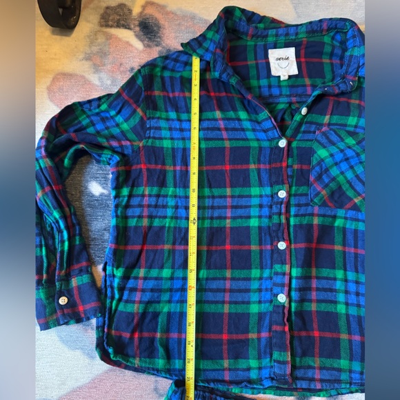Aerie Flannel Blue and Green Plaid Pajama Set (Matching Dog PJs also for sale) - Picture 10 of 12